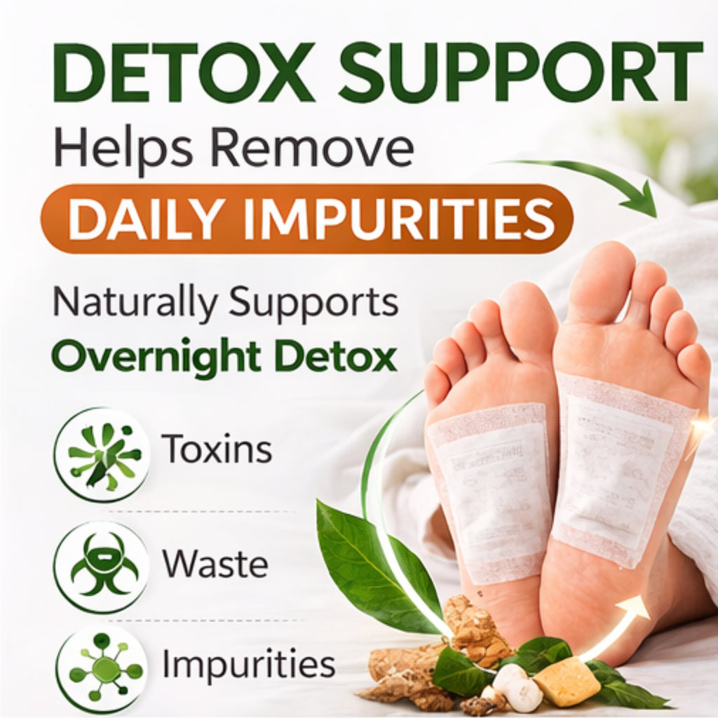 Herbal Foot Detox Pads for Toxin Removal | Pain Relief Foot Patches for Feet Cleansing | Natural Ingredients for Sleep Aid | Overnight Use | Toxin Removal with Bamboo Vinegar( 10 PATCH )