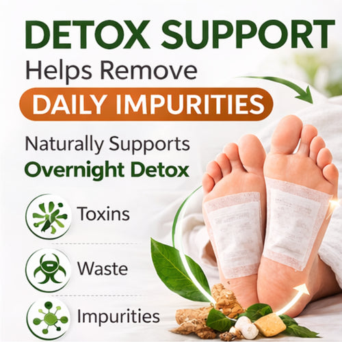 Herbal Foot Detox Pads for Toxin Removal | Pain Relief Foot Patches for Feet Cleansing | Natural Ingredients for Sleep Aid | Overnight Use | Toxin Removal with Bamboo Vinegar( 10 PATCH )