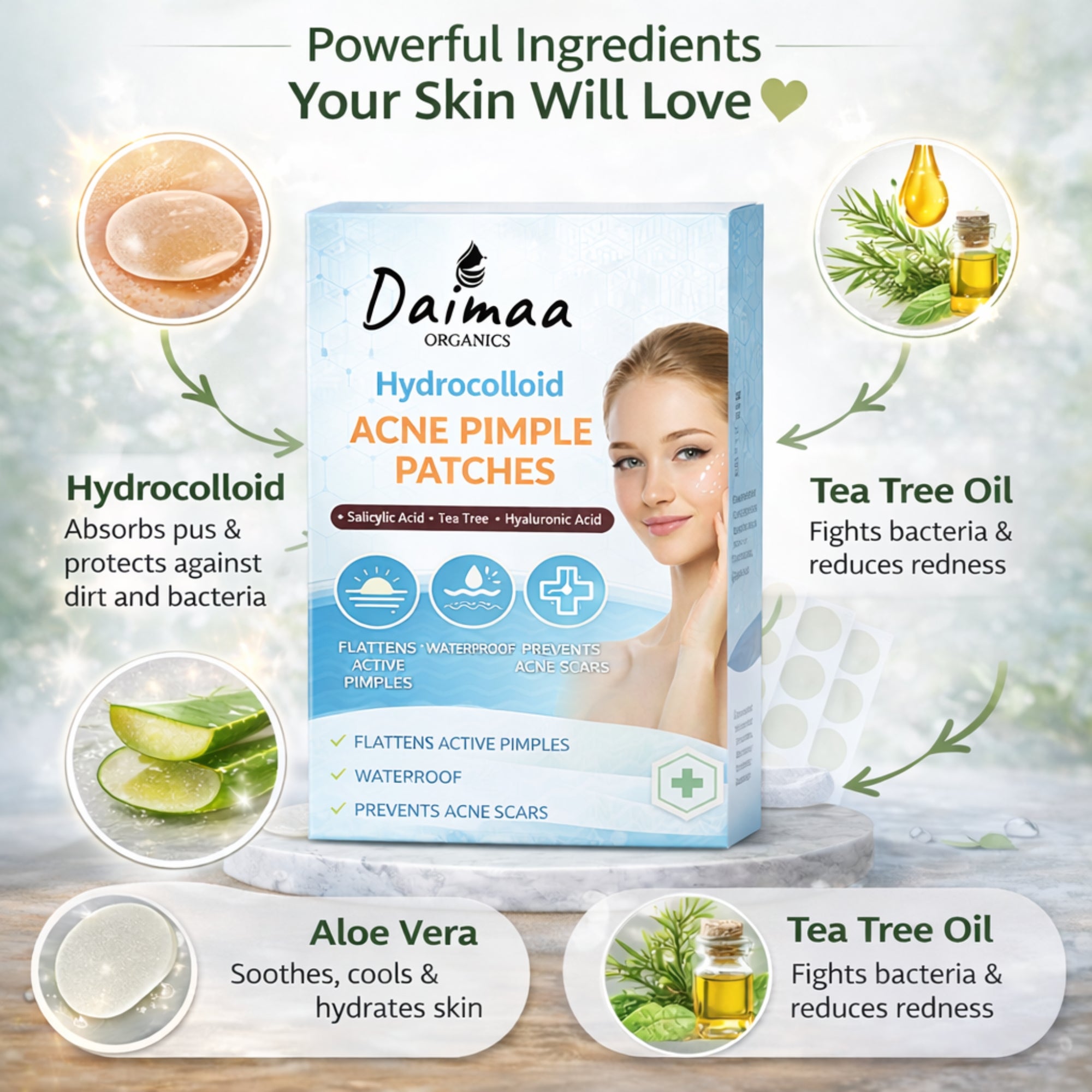 Hydrocolloid Pimple Patch for Face Invisible Acne Spot Patches ( 36 PATCH )