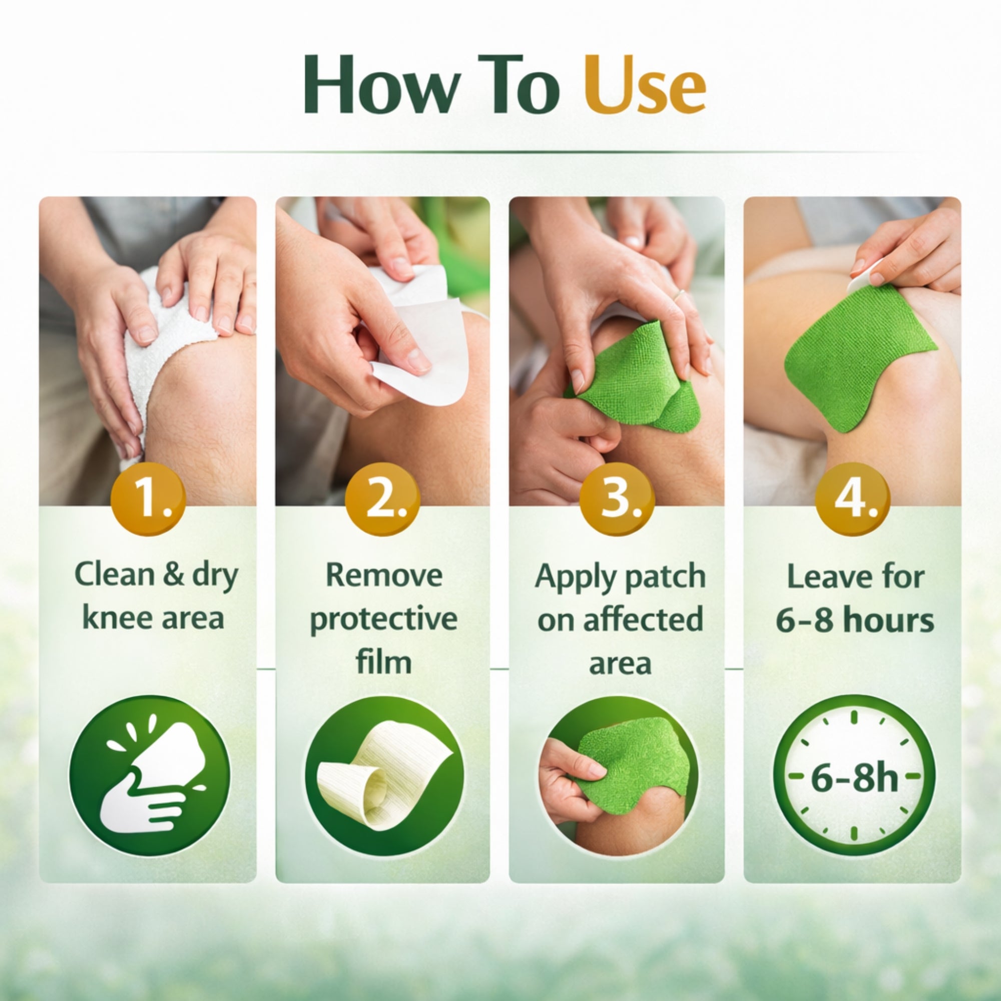 Herbal Knee Patch for Men & Women Comfortable Daily Knee Care ( 10 PATCH )
