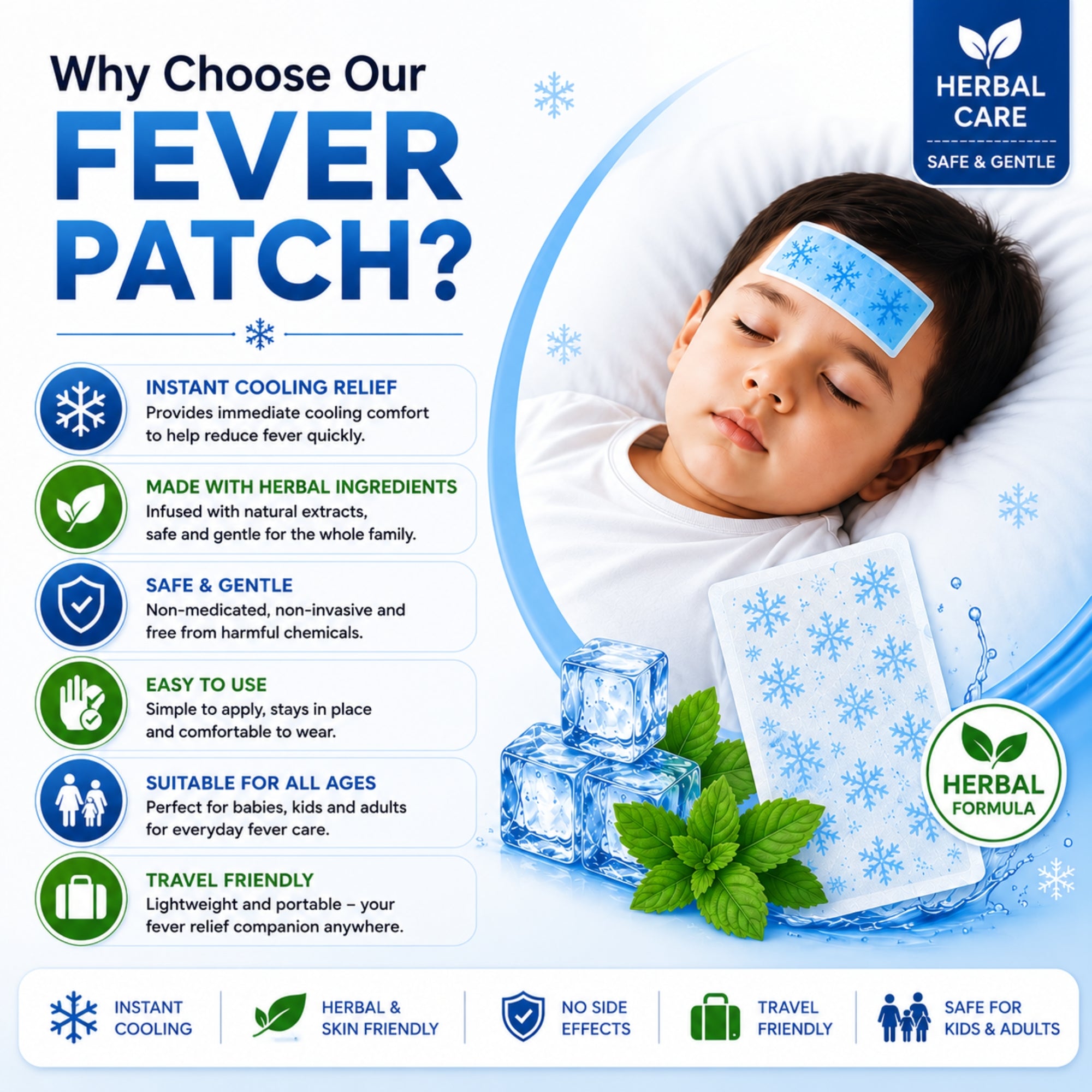 Cooling Fever Relief Patch for Kids & Adults ( 6 Patches )