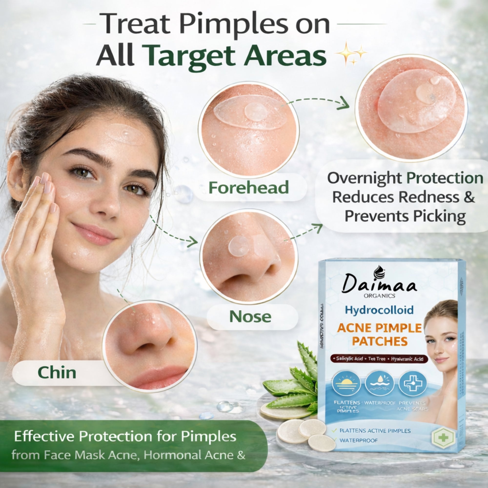 Hydrocolloid Pimple Patch for Face Invisible Acne Spot Patches ( 36 PATCH )