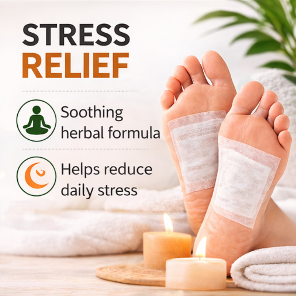 Herbal Foot Detox Pads for Toxin Removal | Pain Relief Foot Patches for Feet Cleansing | Natural Ingredients for Sleep Aid | Overnight Use | Toxin Removal with Bamboo Vinegar( 10 PATCH )