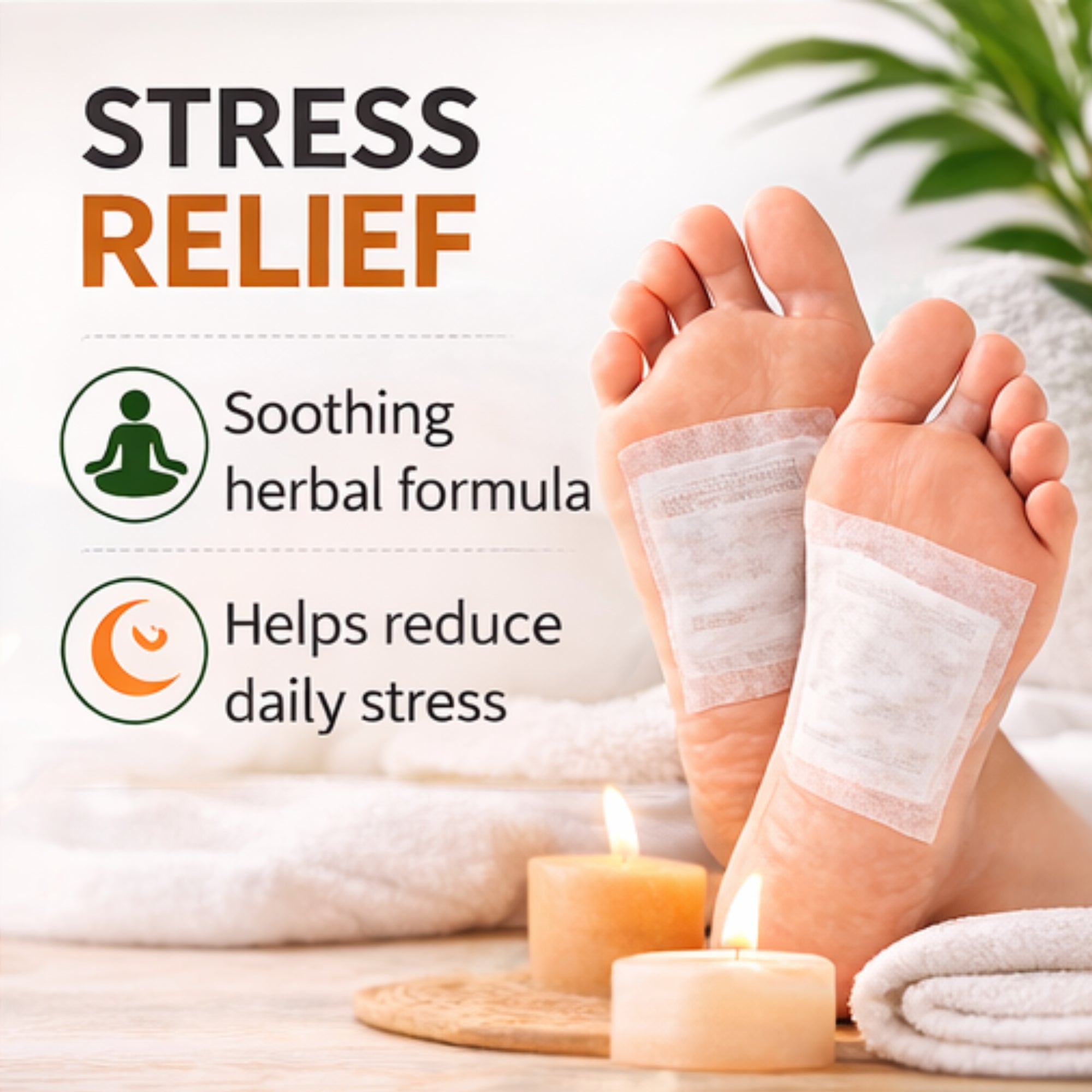 Herbal Foot Detox Pads for Toxin Removal | Pain Relief Foot Patches for Feet Cleansing | Natural Ingredients for Sleep Aid | Overnight Use | Toxin Removal with Bamboo Vinegar( 10 PATCH )